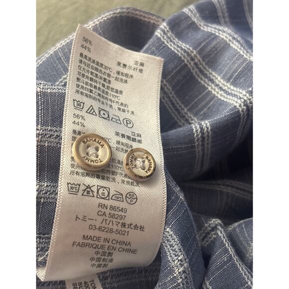 Tommy Bahama Mens Button Up Striped Shirt XL Alternative Cuff Career Casual - Picture 9 of 12